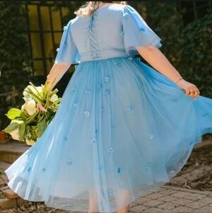 Elegant Blue Women's Dress